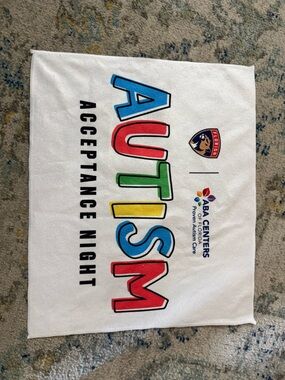 NEW NHL Florida Panthers Hockey Team Autism acceptance Rally Game Towel 4.2.26